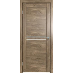 Дверь межкомнатная Future-601 ПВХ Дуб Винчестер трюфель, остекленная, сатинат белый, царговая