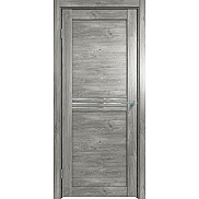 Дверь межкомнатная Future-601 ПВХ, Дуб винчестер серый, остекленная, зеркало, царговая