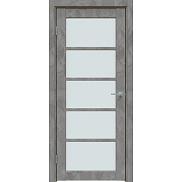 Дверь межкомнатная "Future-605" Бетон тёмно-серый стекло Сатинат белый