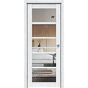 Дверь межкомнатная Future-605 ПВХ Дуб патина серый, остекленная, прозрачное, кромка нет, царговая