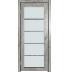 Дверь межкомнатная Future-605 ПВХ, Дуб винчестер серый, остекленная, сатинат белый, царговая