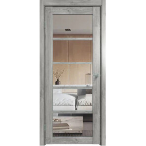 Дверь межкомнатная Future-605 ПВХ Дуб винчестер серый, остекленная, прозрачное, царговая
