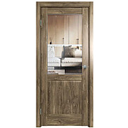 Дверь межкомнатная Future-629 ПВХ Дуб Винчестер трюфель, остекленная, прозрачное, царговая