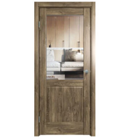 Дверь межкомнатная Future-629 ПВХ, Дуб Винчестер трюфель, остекленная, прозрачное, царговая