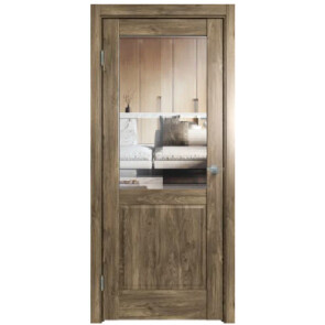 Дверь межкомнатная Future-629 ПВХ Дуб Винчестер трюфель, остекленная, прозрачное, царговая