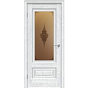 Дверь межкомнатная "Future-631" Дуб патина серый, стекло Сатин бронза бронзовый пигмент