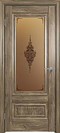 Дверь межкомнатная "Future-631" Дуб Винчестер трюфель, стекло Сатин бронза бронзовый пигмент