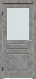 Дверь межкомнатная "Future-633" Бетон тёмно-серый стекло Сатинат белый