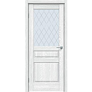 Дверь межкомнатная Future-633 ПВХ, Дуб патина серый, остекленная, ромб, царговая