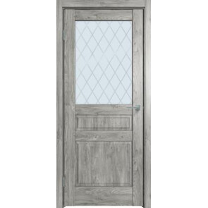 Дверь межкомнатная Future-633 ПВХ Дуб винчестер серый, остекленная, ромб, царговая