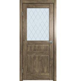Дверь межкомнатная Future-633 ПВХ, Дуб Винчестер трюфель, остекленная, ромб, царговая