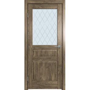 Дверь межкомнатная Future-633 ПВХ Дуб Винчестер трюфель, остекленная, ромб, царговая