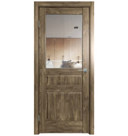 Дверь межкомнатная Future-633 ПВХ, Дуб Винчестер трюфель, остекленная, прозрачное, царговая