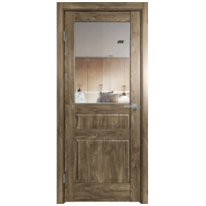 Дверь межкомнатная Future-633 ПВХ Дуб Винчестер трюфель, остекленная, прозрачное, царговая