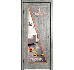 Дверь межкомнатная "Future-635" Дуб винчестер серый, вставка Зеркало