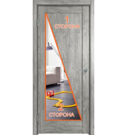 Дверь межкомнатная Future-635 ПВХ, Дуб винчестер серый, глухая, царговая