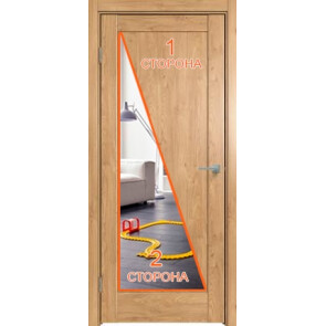 Дверь межкомнатная Future-635 ПВХ Дуб Винчестер светлый, зеркало, глухая, царговая