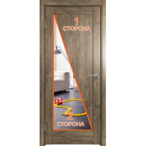 Дверь межкомнатная Future-635 ПВХ Дуб Винчестер трюфель, зеркало, глухая, царговая