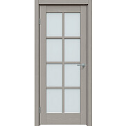 Дверь межкомнатная Future-636 ПВХ Дуб Серена каменно-серый, остекленная, сатинат белый, кромка нет, царговая