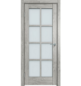 Дверь межкомнатная Future-636 ПВХ, Дуб винчестер серый, остекленная, сатинат белый, царговая