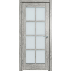 Дверь межкомнатная Future-636 ПВХ Дуб винчестер серый, остекленная, сатинат белый, царговая