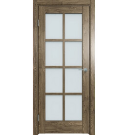 Дверь межкомнатная Future-636 ПВХ, Дуб Винчестер трюфель, остекленная, сатинат белый, царговая