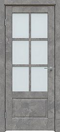 Дверь межкомнатная "Future-640" Бетон тёмно-серый стекло Сатинат белый