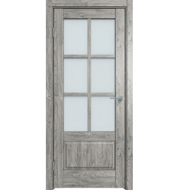 Дверь межкомнатная Future-640 ПВХ, Дуб винчестер серый, остекленная, сатинат белый, царговая