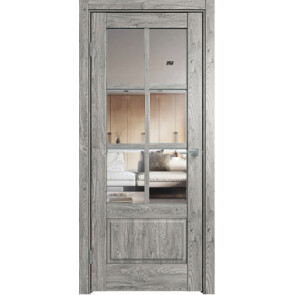 Дверь межкомнатная Future-640 ПВХ Дуб винчестер серый, остекленная, прозрачное, царговая