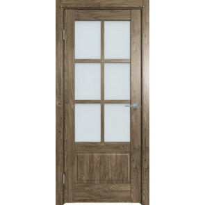 Дверь межкомнатная Future-640 ПВХ Дуб Винчестер трюфель, остекленная, сатинат белый, царговая