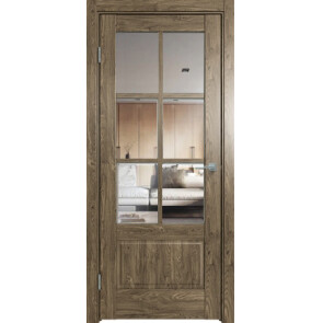 Дверь межкомнатная Future-640 ПВХ Дуб Винчестер трюфель, остекленная, прозрачное, царговая
