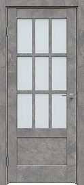 Дверь межкомнатная "Future-649" Бетон тёмно-серый стекло Сатинат белый
