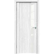 Дверь межкомнатная "Future-655" Дуб патина серый, стекло Лакобель белый