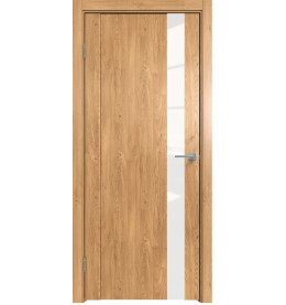 Дверь межкомнатная Future-655 ПВХ, Дуб Винчестер светлый, остекленная, лакобель белый, царговая