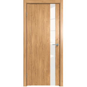 Дверь межкомнатная Future-655 ПВХ Дуб Винчестер светлый, остекленная, лакобель белый, царговая