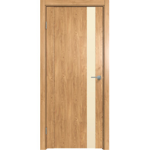 Дверь межкомнатная Future-655 ПВХ Дуб Винчестер светлый, остекленная, лакобель жемчуг, царговая