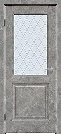Дверь межкомнатная "Future-657" Бетон тёмно-серый, стекло Ромб