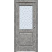 Дверь межкомнатная "Future-657" Бетон тёмно-серый, стекло Ромб