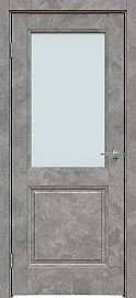 Дверь межкомнатная "Future-657" Бетон тёмно-серый, стекло Сатинат белый