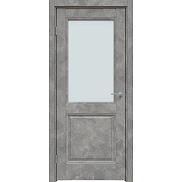 Дверь межкомнатная "Future-657" Бетон тёмно-серый, стекло Сатинат белый