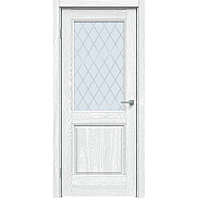 Дверь межкомнатная Future-657 ПВХ Дуб патина серый, остекленная, ромб, кромка нет, царговая