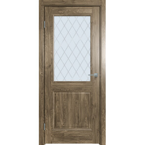 Дверь межкомнатная Future-657 ПВХ Дуб Винчестер трюфель, остекленная, ромб, царговая