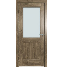 Дверь межкомнатная Future-657 ПВХ, Дуб Винчестер трюфель, остекленная, сатинат белый, царговая