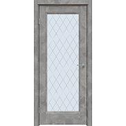 Дверь межкомнатная "Future-659" Бетон тёмно-серый стекло Ромб