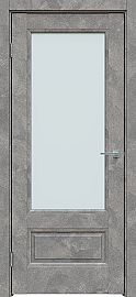 Дверь межкомнатная "Future-661" Бетон тёмно-серый, стекло Сатинат белый