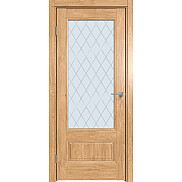 Дверь межкомнатная Future-661 ПВХ, Дуб Винчестер светлый, остекленная, ромб, царговая