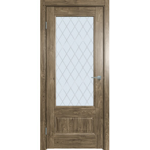 Дверь межкомнатная Future-661 ПВХ Дуб Винчестер трюфель, остекленная, ромб, царговая