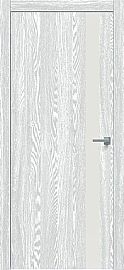 Дверь межкомнатная "Future-702" Дуб патина серый, вставка Лакобель белый, кромка-ABS