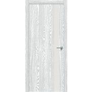 Дверь межкомнатная "Future-702" Дуб патина серый, вставка Лакобель белый, кромка-ABS