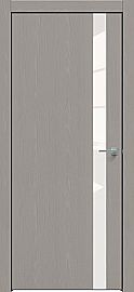 Дверь межкомнатная "Future-702" Дуб Серена каменно-серый, вставка Лакобель белый, кромка-чёрная матовая